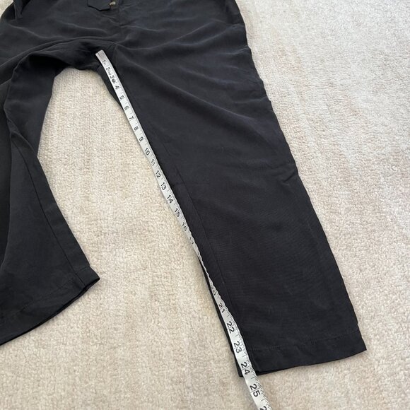 Hatch Noelle Linen Short Sleeve Black Jumpsuit 1 Maternity - Picture 5 of 11